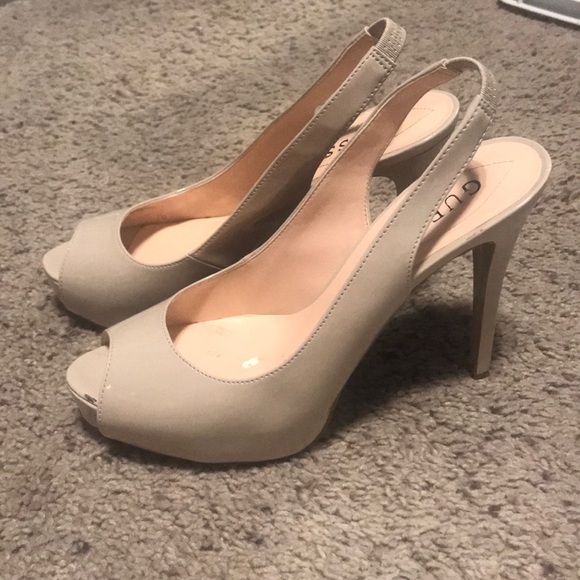 Guess Shoes - Nude Guess Open Toe Pumps